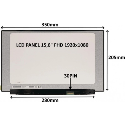 LCD PANEL 15, 6" FHD 1920x1080 30PIN MATNÝ IPS / BEZ ÚCHYTOV 77021571