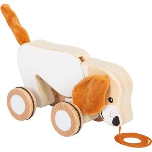 Legler small foot Дървена играчка за дърпане Кученце с шумолящи ушички (LE12562)