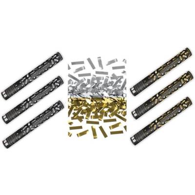 Konfety 60 cm ZLATÉ metalické STRIEBORNÉ metalické