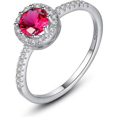 Silenti Jewelry Сребърен пръстен "Рубин" - 5 - 49мм (15.6мм диам. )