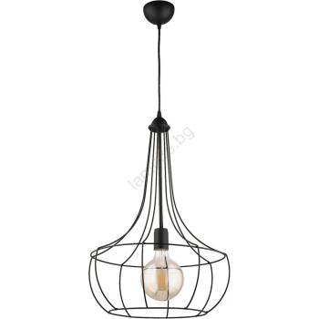 JUPITER 1653 - Полилей на въже FOX 1xE27/60W/230V черна (10701653)