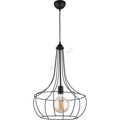 JUPITER 1653 - Полилей на въже FOX 1xE27/60W/230V черна (10701653)