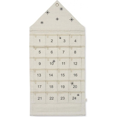 Ferm Living Textilní adventní kalendář Star Christmas Calendar přírodní textil