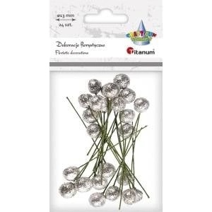 TITANUM Silver Glitter Ball Wire 24pcs