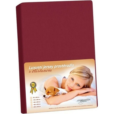Bellatex Jersey prostěradlo s elastanem bordové 160x200