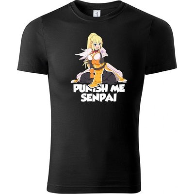 KonoSuba tričko Punish Me Senpai černé