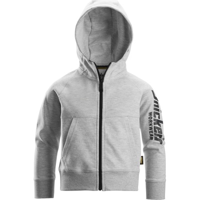 Snickers Workwear mikina na zip s kapucí dětská šedá