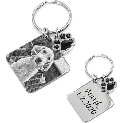 Přívěsek na klíče Ocelový Tag Square s psí packou AE 727066 – Hledejceny.cz