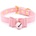 LateToBed BDSM Line Golden Kitty Cat Collar with Bell Pink