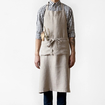 Linen Tales Бежова ленена престилка, дължина 100 cm Chef - Linen Tales (LT-APCH-1S-N)