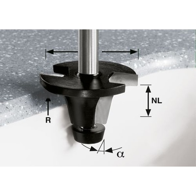 FESTOOL Zaoblovací vydutá fréza HW R6.35/25/6° ss S12
