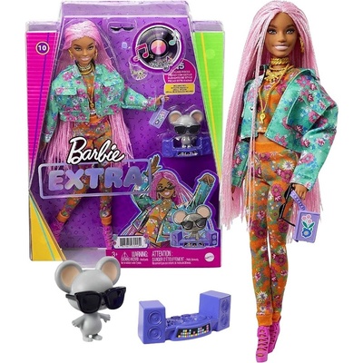 Barbie Extra Stylová dlouhovláska s myškou – Zboží Dáma