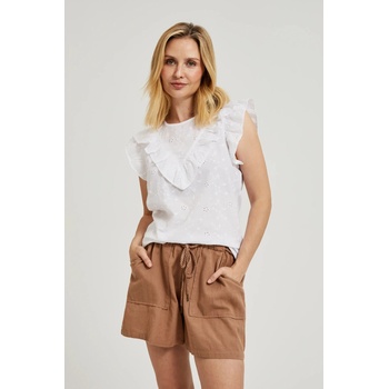 Moodo Бяла топ блуза с волани Moodo | Byal | ЖЕНИ | XS