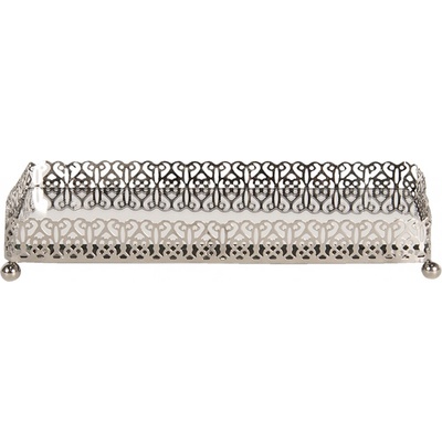 Stříbrný kovový obdélníkový tácek Silver – 20x10x3 cm