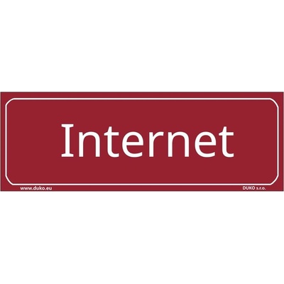DUKO INTERNET tabulka červená Formát: 300 x 105 mm, Materiál: plast 0,5 mm, samolepící vinylová fólie