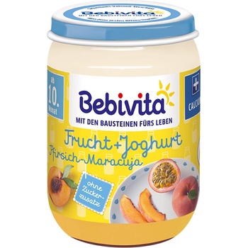 Bebivita БИО дует йогурт с плодове, праскова и маракуя 190г
