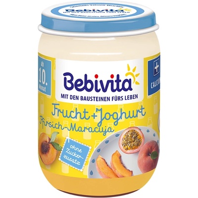 Bebivita БИО дует йогурт с плодове, праскова и маракуя 190г