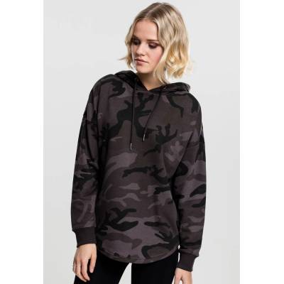 Urban Classics Дамски суичър в тъмносив камуфлаж Urban Classics Ladies Oversized Camo Hoody UB-TB1724-00784 - Камуфлаж, размер XS