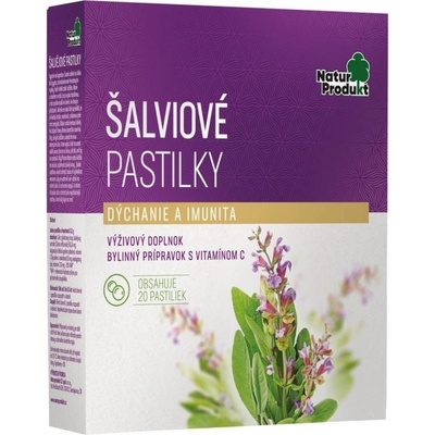 NaturProdukt Šalviove pastilky 20 pastiliek