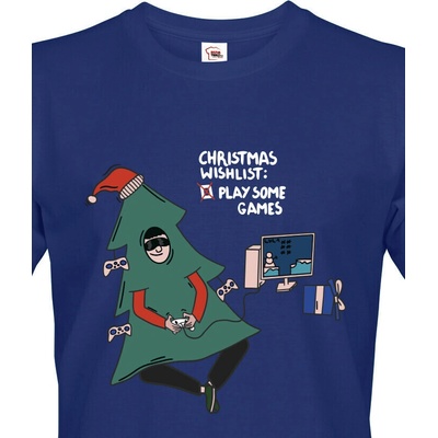 Pánské vánoční tričko Christmas wishlist play some games Canvas pánské tričko s krátkým rukávem 1673 modrá – Hledejceny.cz
