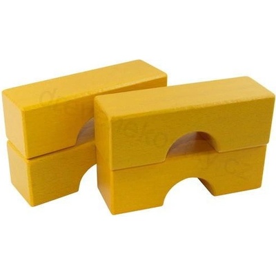 DrKO Dřevěný most malý 12 x 4 x 4 cm 1ks žlutá