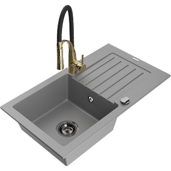 Mexen Pablo гранитна кухненска мивка 1-корпусна с отцедник и кухненски (6510-71-73450-57-B)