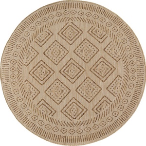 Ayyildiz Бежов кръгъл килим за открито и закрито ø 120 cm Mira 1452 - Ayyildiz Carpets (MIRA1201201452BEIGE)