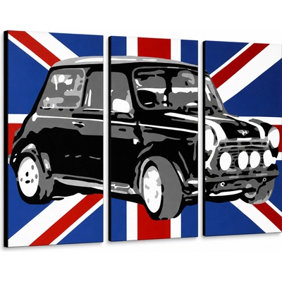 Ručne maľovaný POP Art obraz MINI COOPER - 90x60 cm