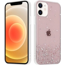 Pouzdro Maxximus MX SHINE iPhone X/ XS, čiré růžové s třpytky