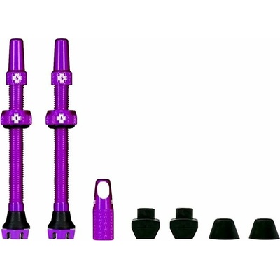 bezdušové ventily Muc Off Tubeless Presta Valve KIT V2 fialová 60 mm