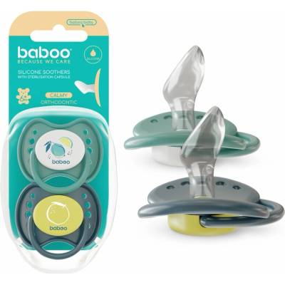 Baboo Soothers silikon Orthodontic with Case cumlík Lagoon Fiesta 2 ks