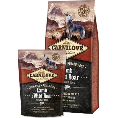 CARNILOVE Lamb & Wild Boar Adult- суха храна за кучета със 30% глиганско и 25% агнешко, БЕЗ ЗЪРНЕНИ КУЛТУРИ