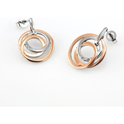 MPM-TIME nerezové náušnice 7996 bicolor