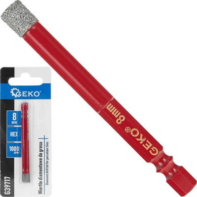 Diamantový vrták do gresu 8 mm, upnutie 6-HRAN, GEKO
