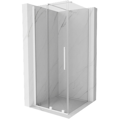 Mexen Velar плъзгащ се душ кабина 100 x 100 см, прозрачна, бяла - 871-100-100-01-20 (871-100-100-01-20)