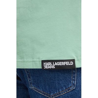 Karl Lagerfeld Jeans Памучна тениска Karl Lagerfeld Jeans в зелено с принт A1M17002 (A1M17002)