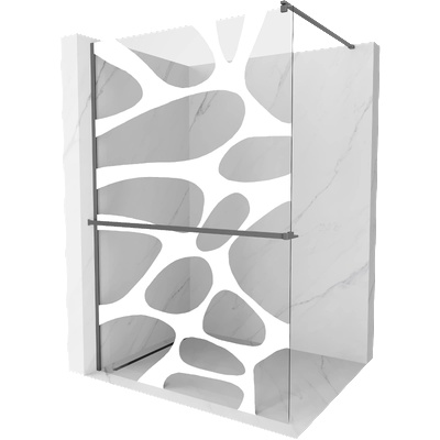 Mexen Kioto+ душ параван с рафт Walk-in 120 x 200 см, бяла вълна, gun metal - 800-120-121-95-97 (800-120-121-95-97)