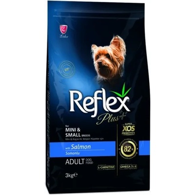 LIDER Reflex Plus Salmon Small Breed Adult Dog - Пълноценна храна за израснали кучета от малки породи със сьомга 3 кг, Турция