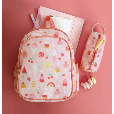 A Little Lovely Company: Раница с изотермичен джоб 27 x 32 x 19 cm - "Сладолед (BPICPI67)