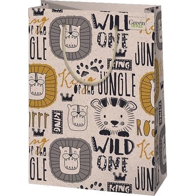 Cardex Екологична подаръчна торбичка, Детска с лъвчета, 24х35 см