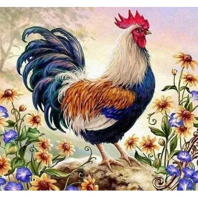 Norimpex - Puzzle Diamant painting: Rooster 30x40cm - 1 - 39 piese