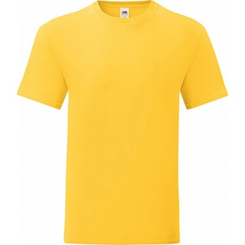 Fruit Of The Loom Lehké pánské rovné bavlněné tričko Iconic 150 g/m žlutá slunečnicová