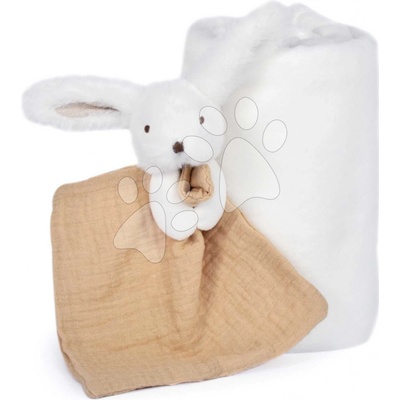 Doudou et Compagnie Deka pre najmenších so zajačikom na maznanie Happy Wild v darčekovom balení biela