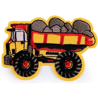 Nažehlovačka traktor, jeřáb, auto, bagr, hasiči Varianta: 3 žlutá náklaďák, Balení: 10 ks