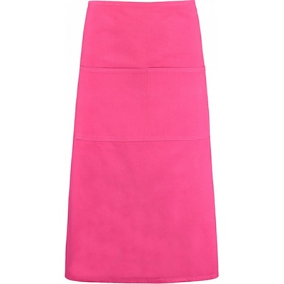 Bargear Dlouhá barmanská keprová zástěra s dvojitou přední kapsou červená malinová K514