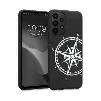 Image 1 of kwmobile Калъф с дизайн компас за Samsung Galaxy A23 5G - черен