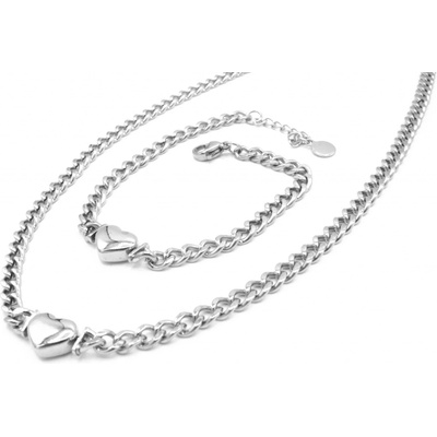 Steel Jewelry set náhrdelník a náramek srdce z chirurgické oceli SET220166 – Sleviste.cz