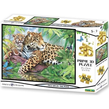 Prime 3D puzzle - Ягуари при басейна 100 бр
