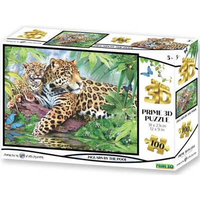 Prime 3D puzzle - Ягуари при басейна 100 бр