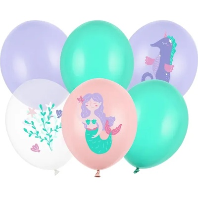 PartyDeco Комплект латексови балони - Морски свят 6 бр